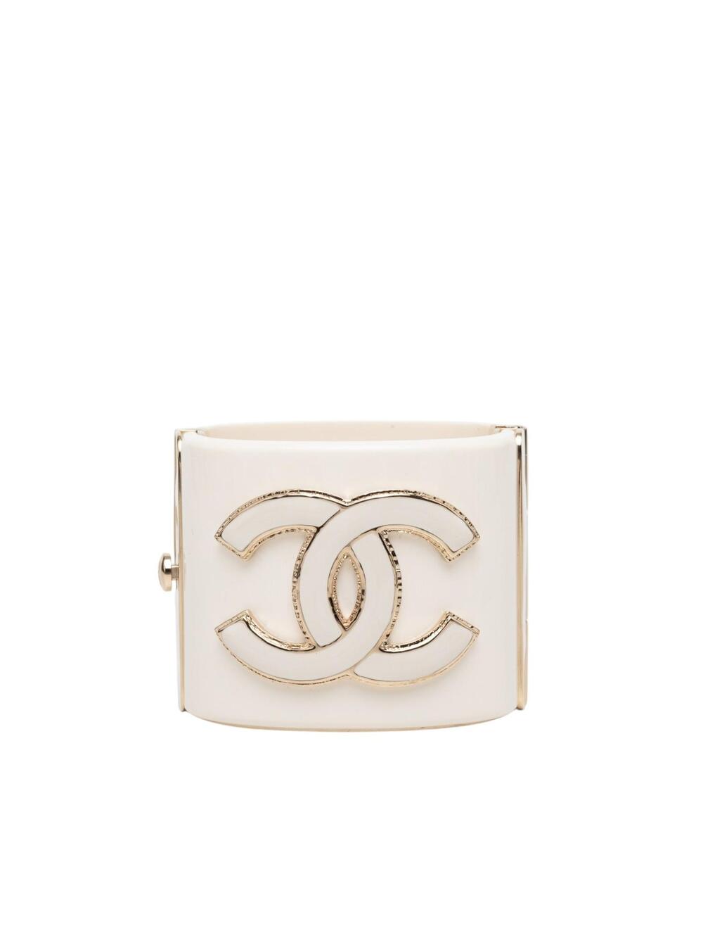 Chanel Cc Resin Cuff Bracelet Pre-Loved #346364C14B